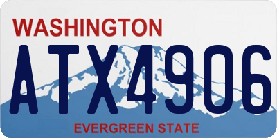 WA license plate ATX4906