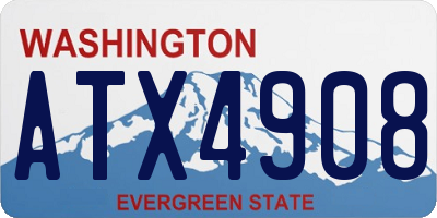 WA license plate ATX4908