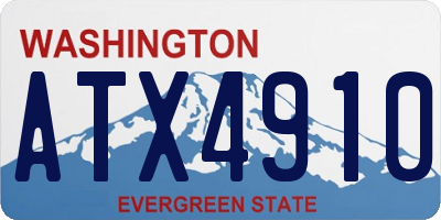 WA license plate ATX4910