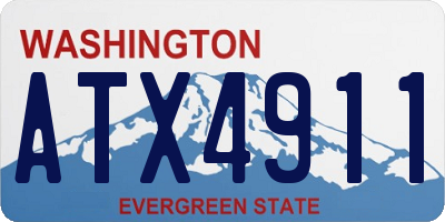 WA license plate ATX4911