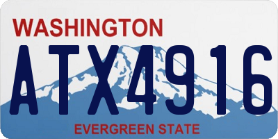 WA license plate ATX4916