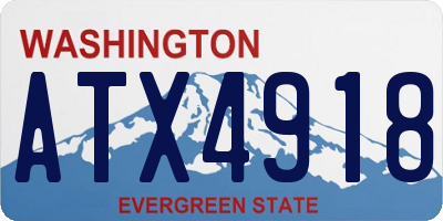 WA license plate ATX4918