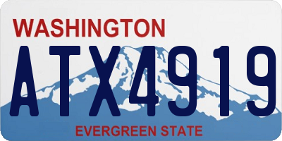 WA license plate ATX4919