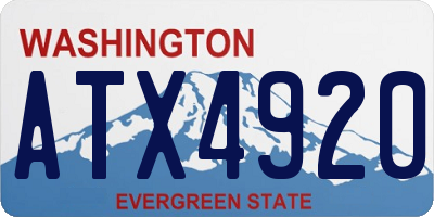 WA license plate ATX4920