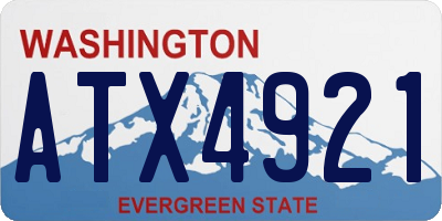 WA license plate ATX4921