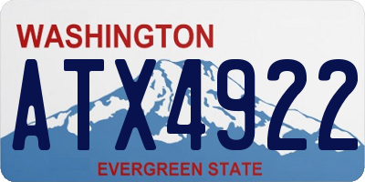 WA license plate ATX4922