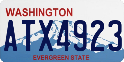 WA license plate ATX4923