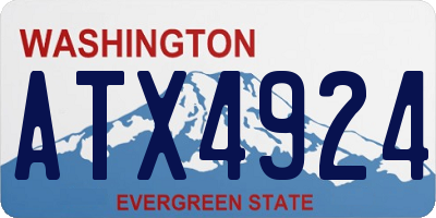 WA license plate ATX4924