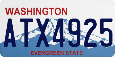 WA license plate ATX4925