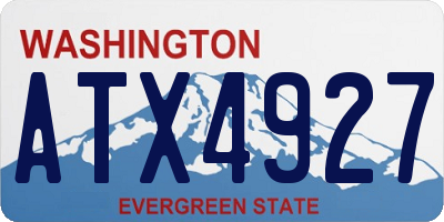 WA license plate ATX4927