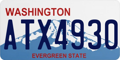 WA license plate ATX4930