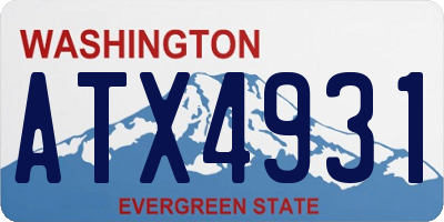 WA license plate ATX4931