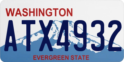 WA license plate ATX4932