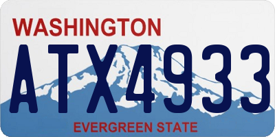 WA license plate ATX4933