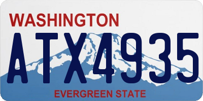 WA license plate ATX4935