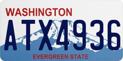 WA license plate ATX4936