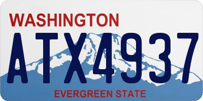 WA license plate ATX4937
