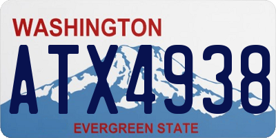 WA license plate ATX4938