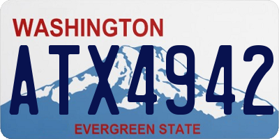 WA license plate ATX4942