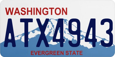 WA license plate ATX4943