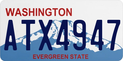WA license plate ATX4947