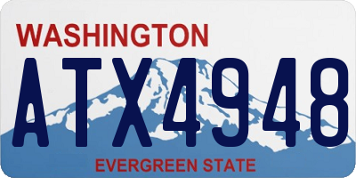 WA license plate ATX4948