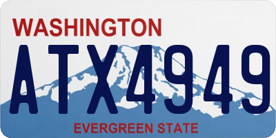 WA license plate ATX4949