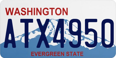 WA license plate ATX4950