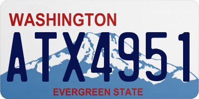 WA license plate ATX4951