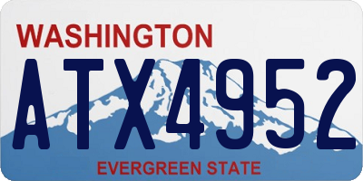 WA license plate ATX4952