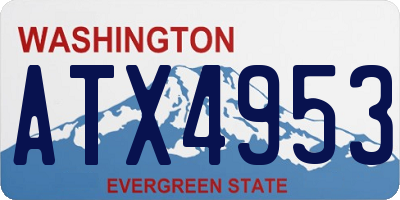 WA license plate ATX4953