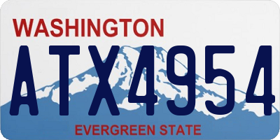 WA license plate ATX4954