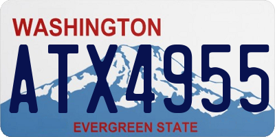 WA license plate ATX4955