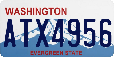 WA license plate ATX4956