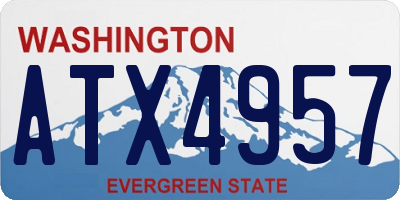 WA license plate ATX4957