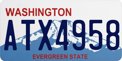 WA license plate ATX4958