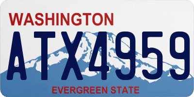 WA license plate ATX4959