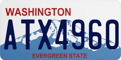 WA license plate ATX4960