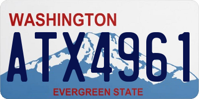 WA license plate ATX4961