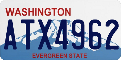 WA license plate ATX4962