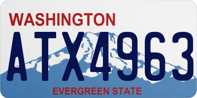 WA license plate ATX4963