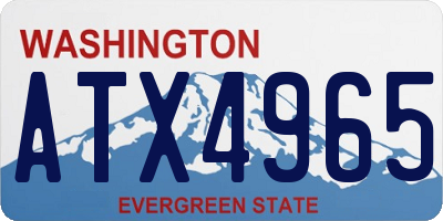 WA license plate ATX4965