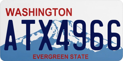 WA license plate ATX4966