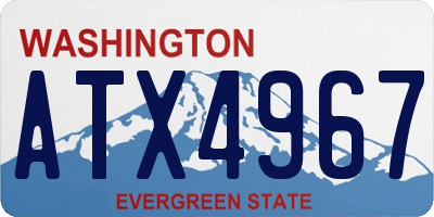 WA license plate ATX4967