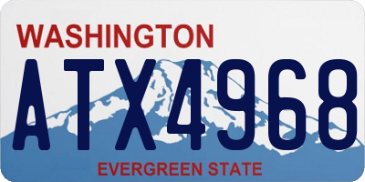 WA license plate ATX4968