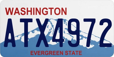 WA license plate ATX4972