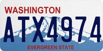 WA license plate ATX4974