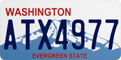 WA license plate ATX4977