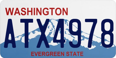 WA license plate ATX4978