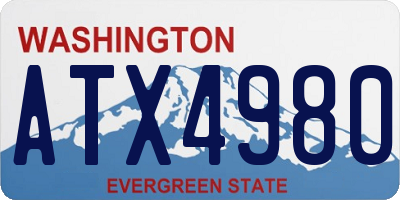WA license plate ATX4980